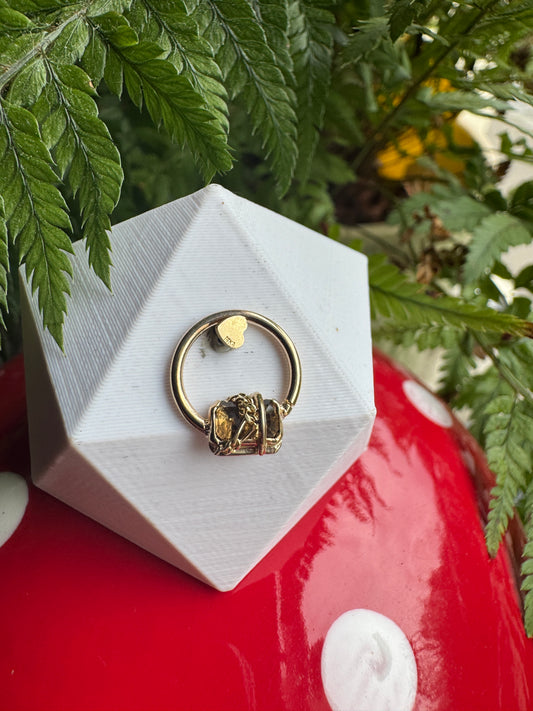 One week - YG smoky quartz 16g 9mm