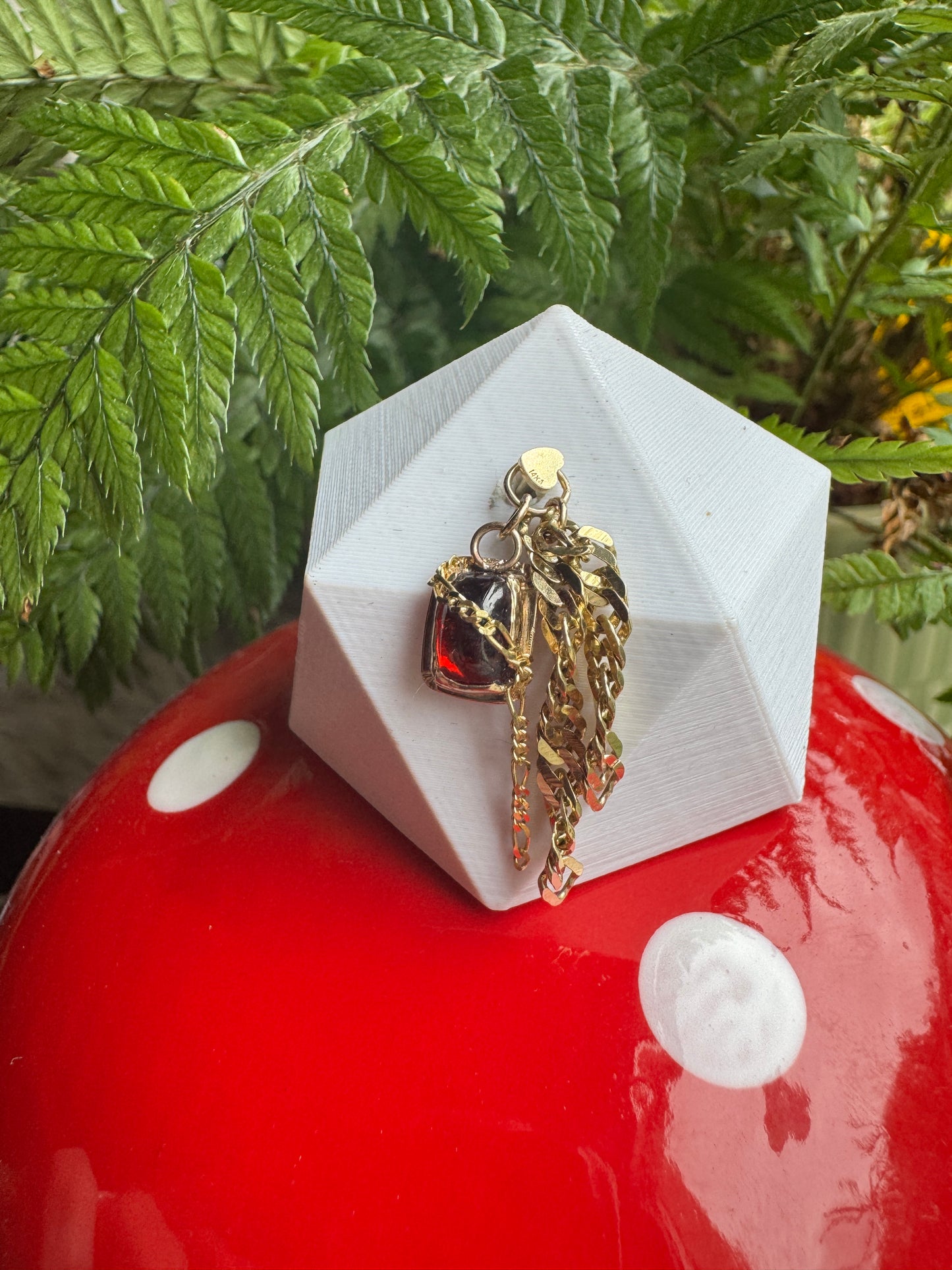 Billy’s got a gun - YG & garnet charm