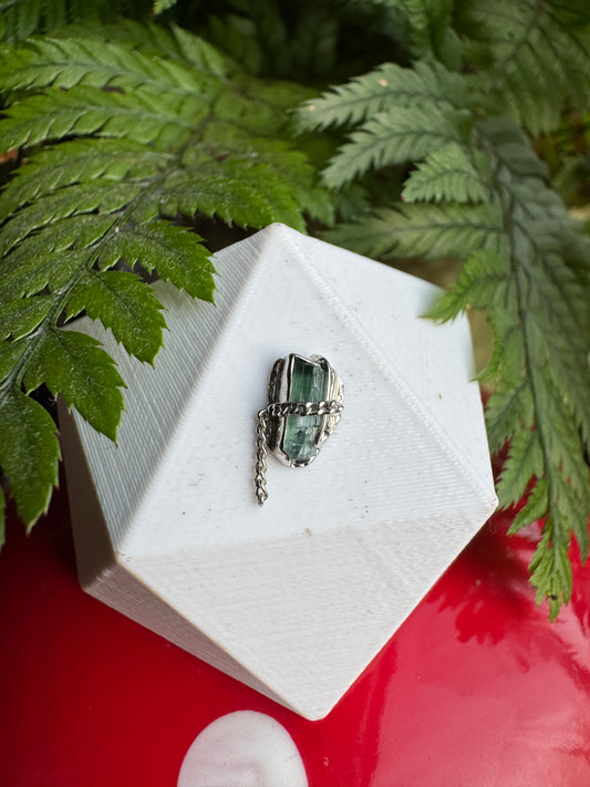 Iris - platinum and raw tourmaline