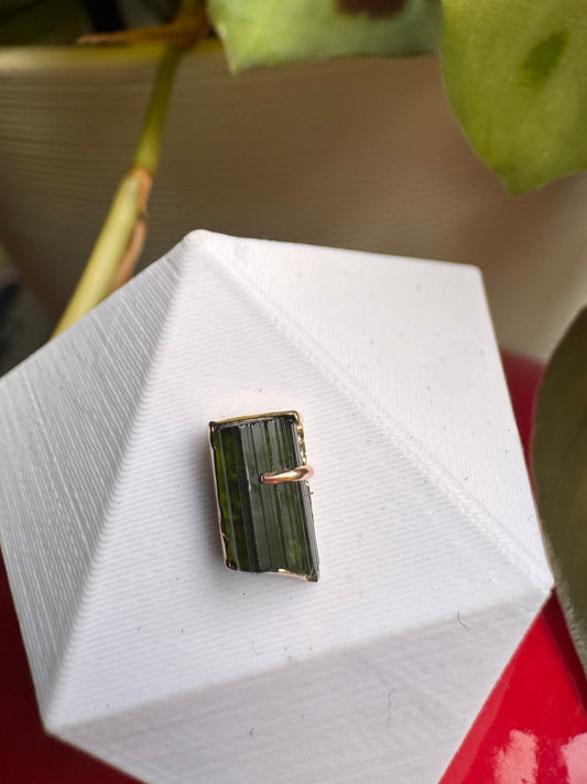 Wish - YG & raw green tourmaline