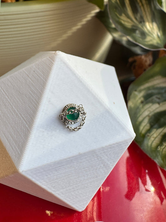 The ghost of you - Platinum & green onyx