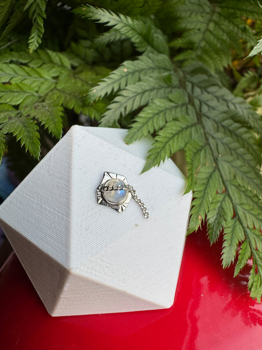 Blurry - Platinum and rainbow moonstone