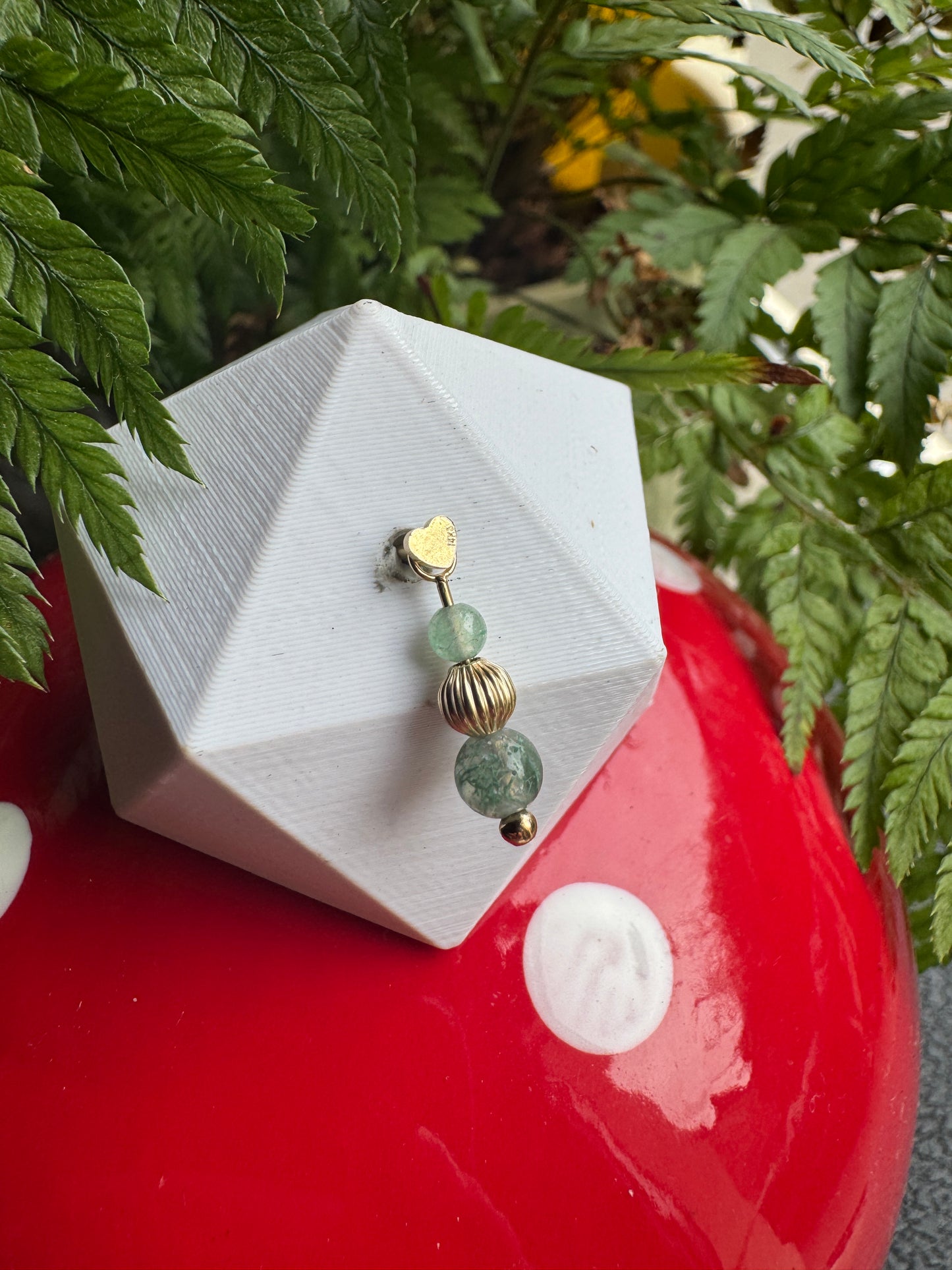 Jed Digger Deg - 14k YG moss and aventurine