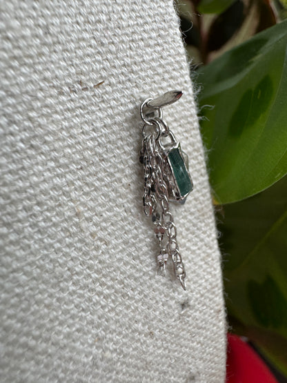 Beating in my chest - Platinum & raw tourmaline
