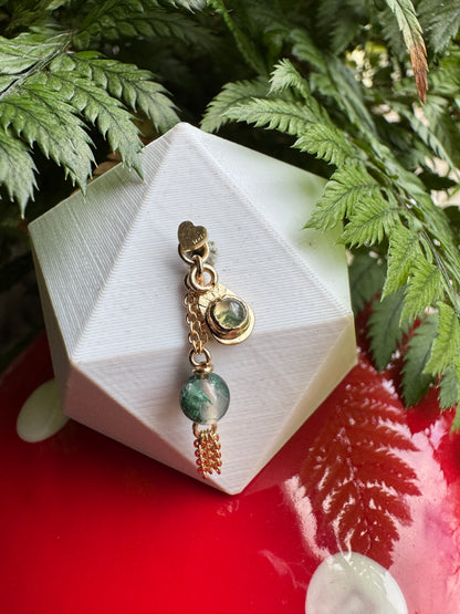 Roll over Beethoven - YG moss agate charm