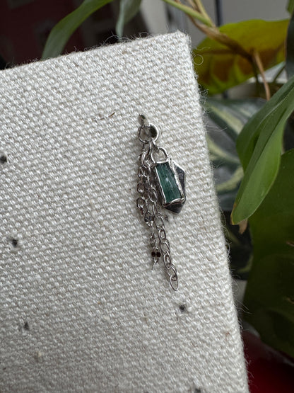 Beating in my chest - Platinum & raw tourmaline