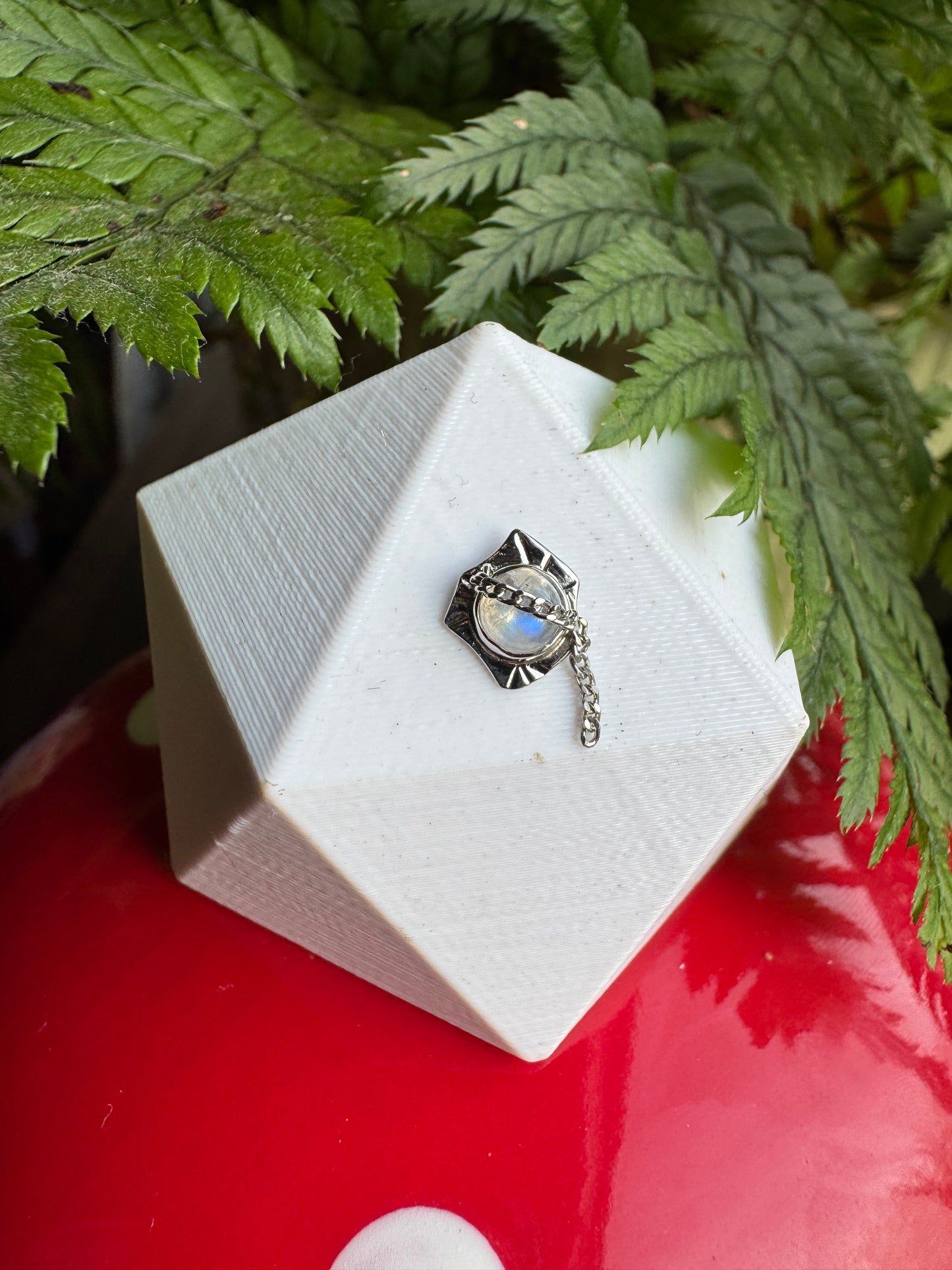 Blurry - Platinum and rainbow moonstone