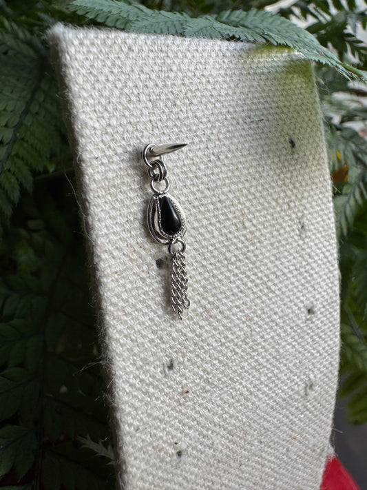 Drive - platinum and onyx charm