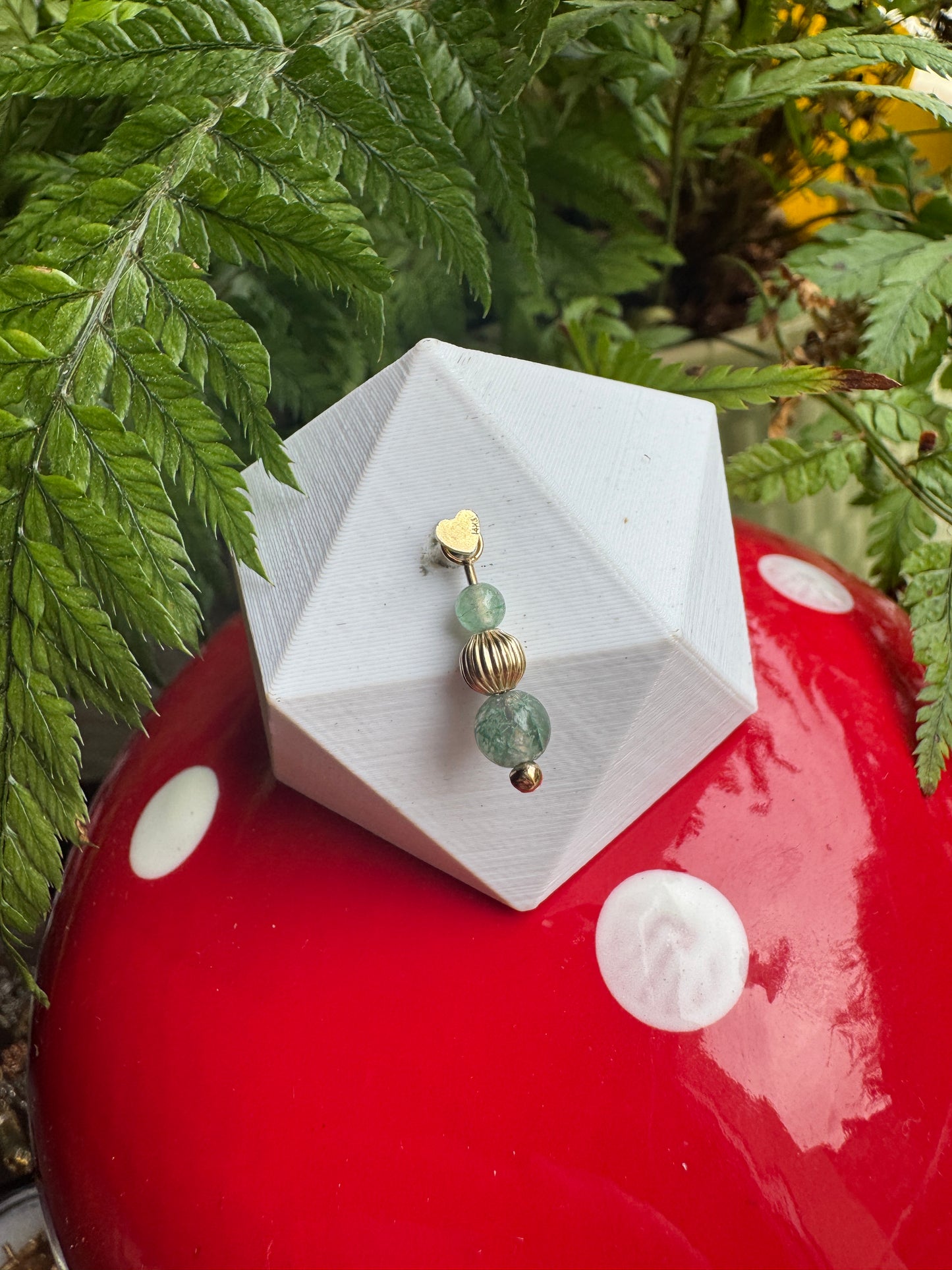 Jed Digger Deg - 14k YG moss and aventurine