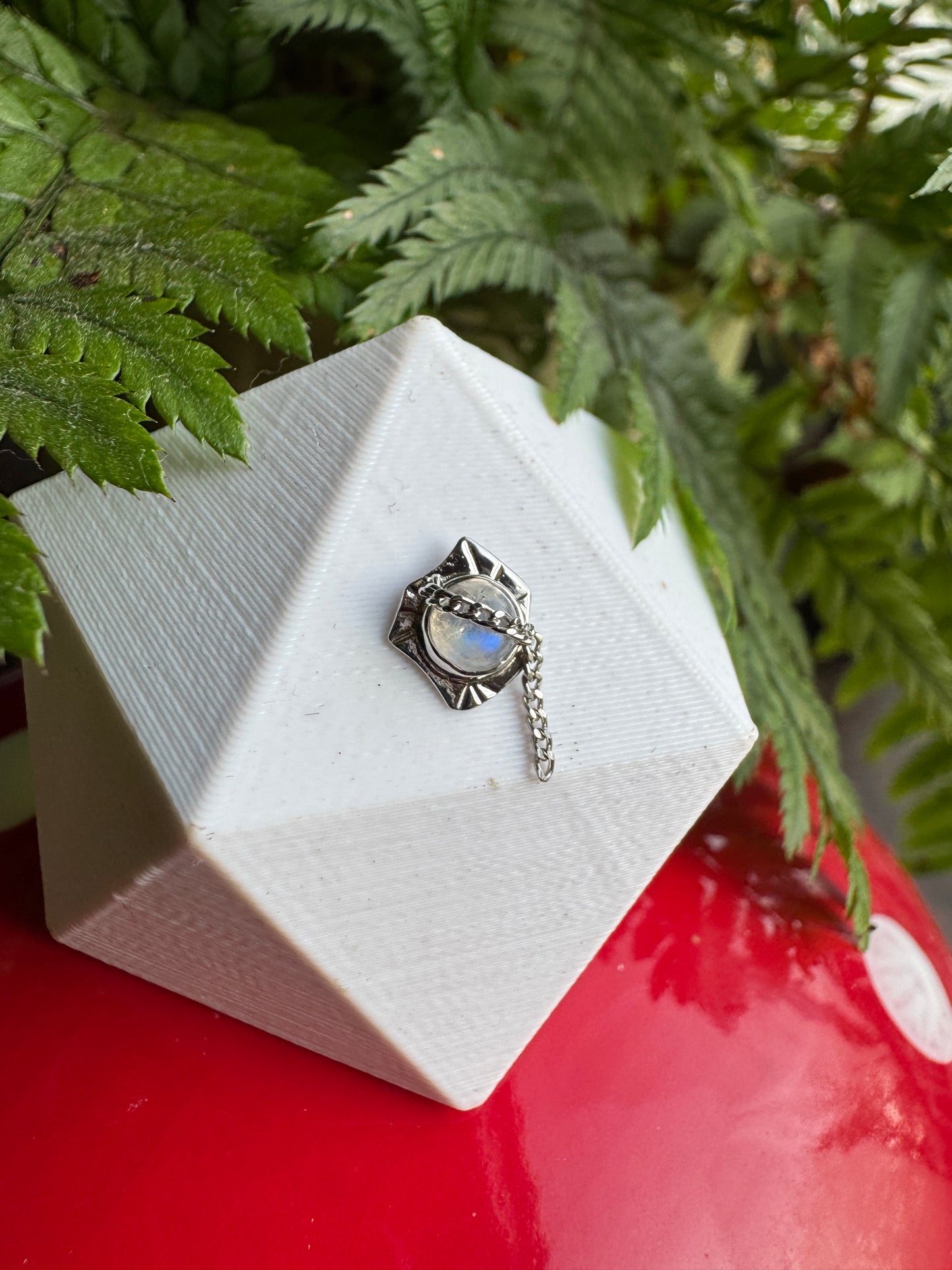 Blurry - Platinum and rainbow moonstone