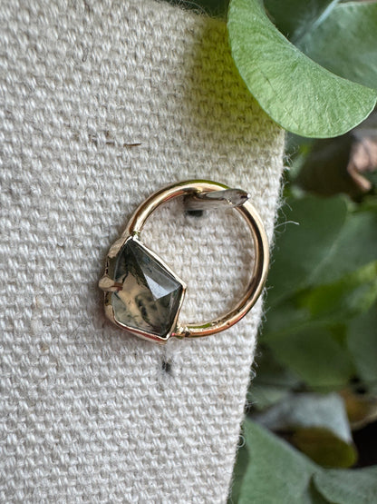 Make damn sure - YG & Moss agate ring