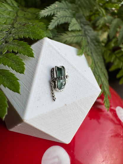 Iris - platinum and raw tourmaline