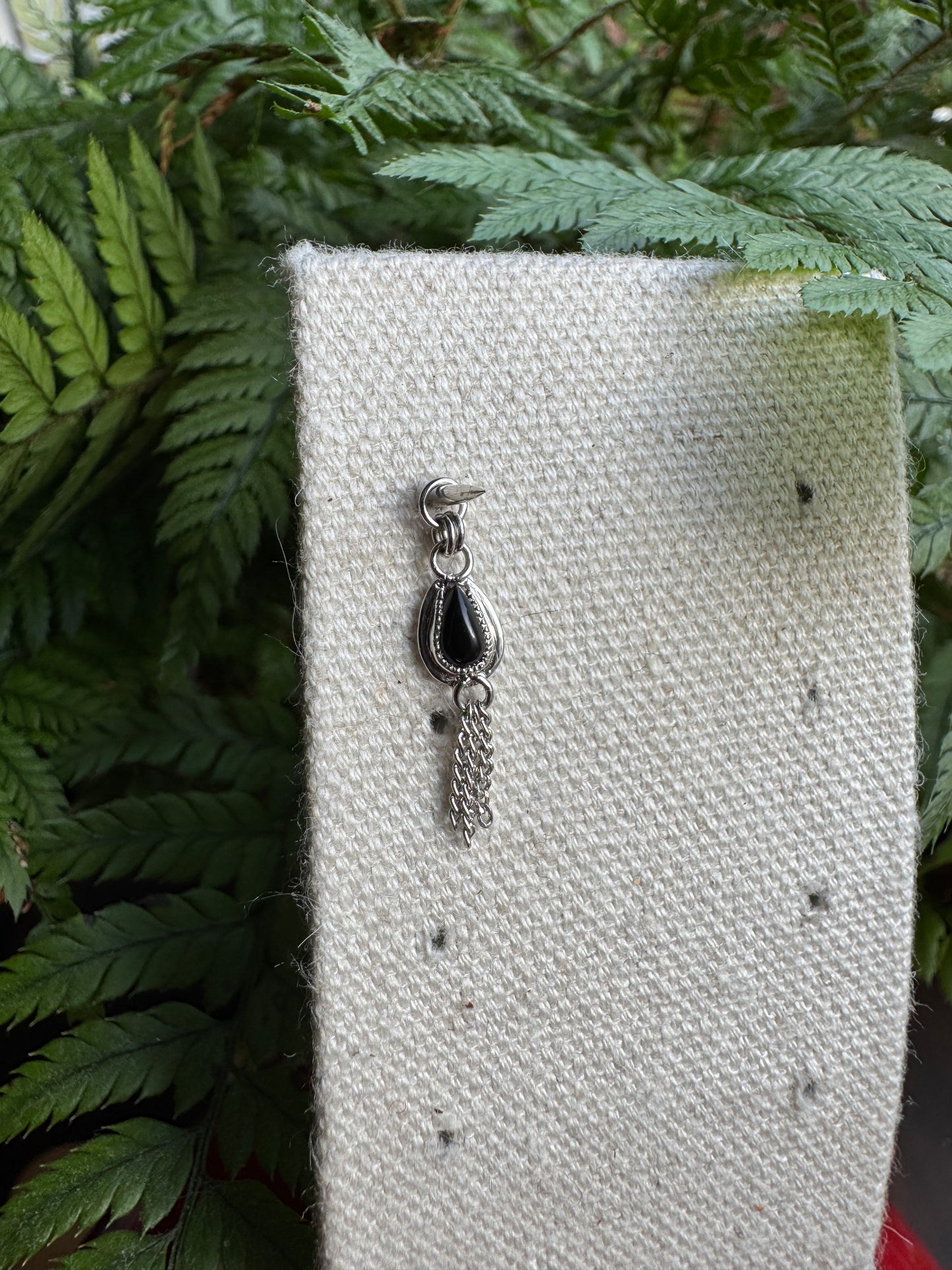 Drive - platinum and onyx charm