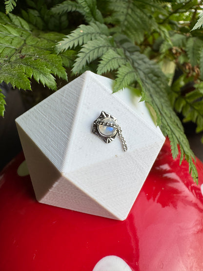 Blurry - Platinum and rainbow moonstone