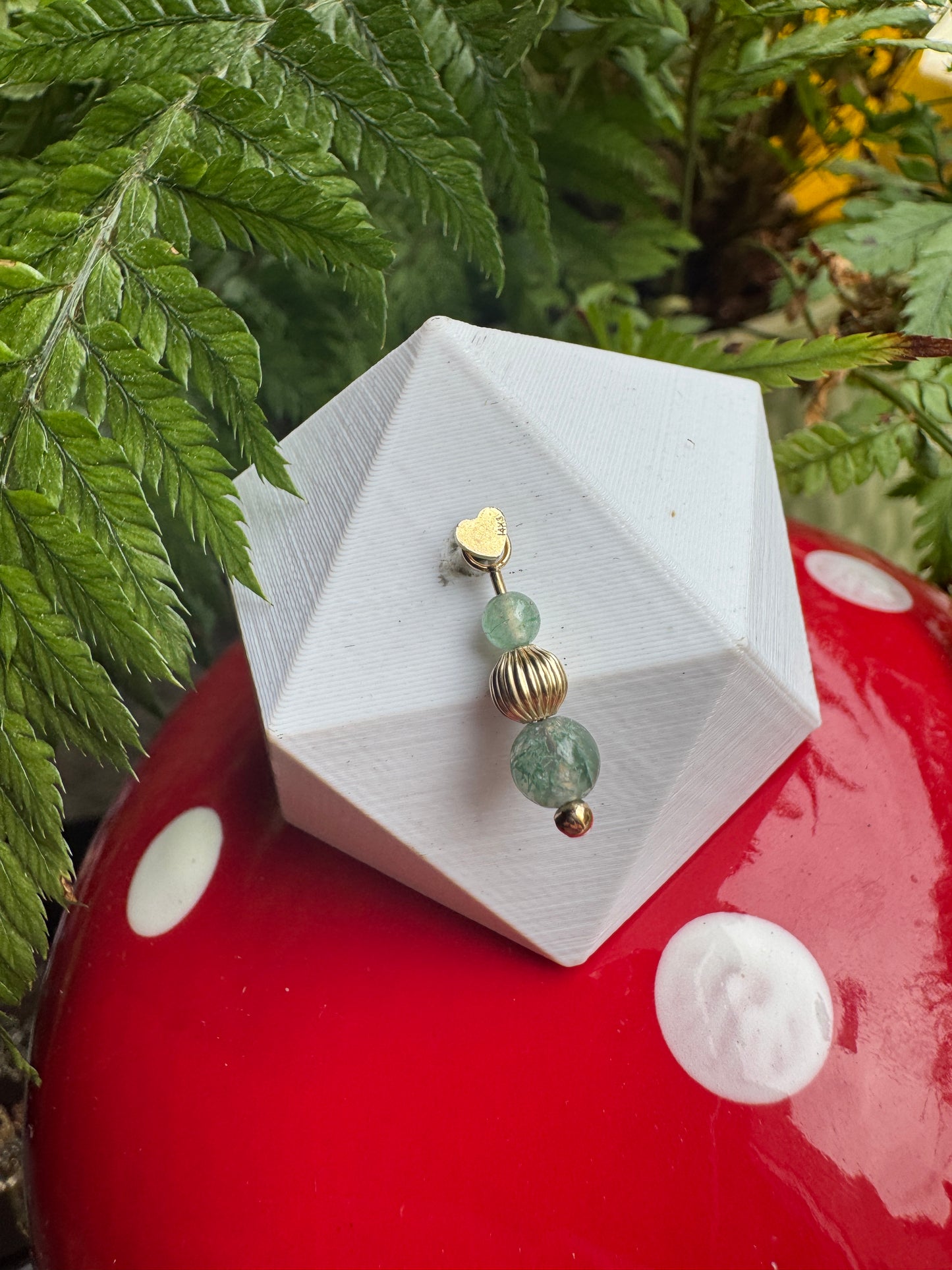 Jed Digger Deg - 14k YG moss and aventurine