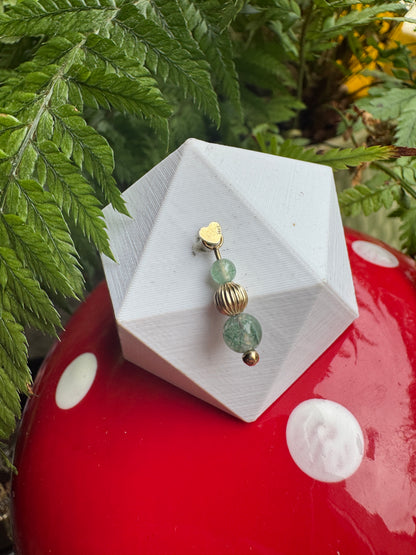 Jed Digger Deg - 14k YG moss and aventurine