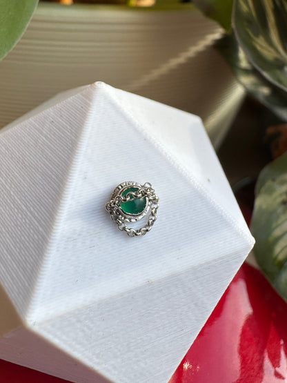 The ghost of you - Platinum & green onyx