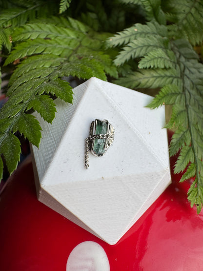 Iris - platinum and raw tourmaline