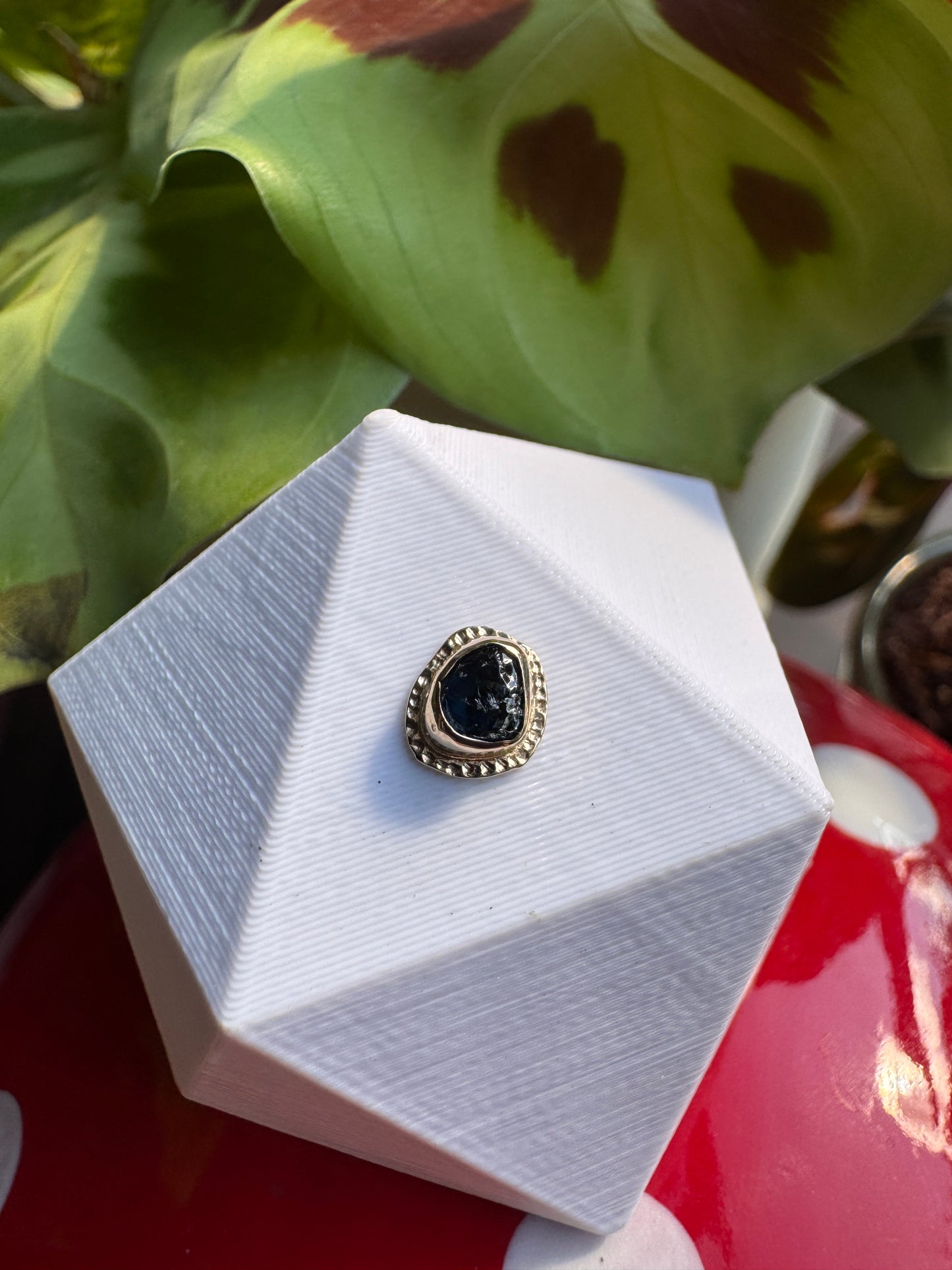 YG & raw blue tourmaline