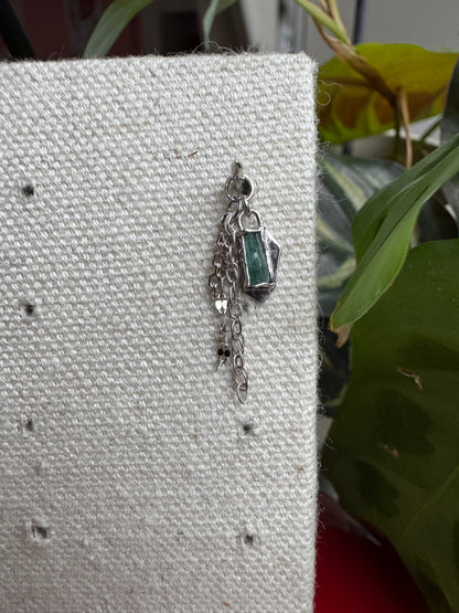 Beating in my chest - Platinum & raw tourmaline