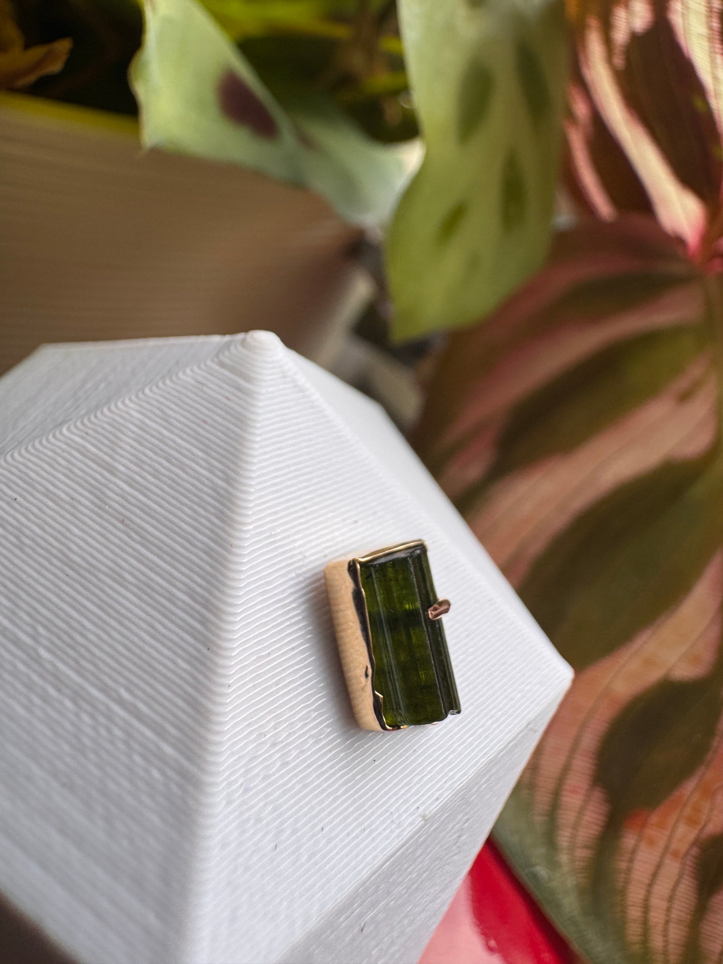 Wish - YG & raw green tourmaline
