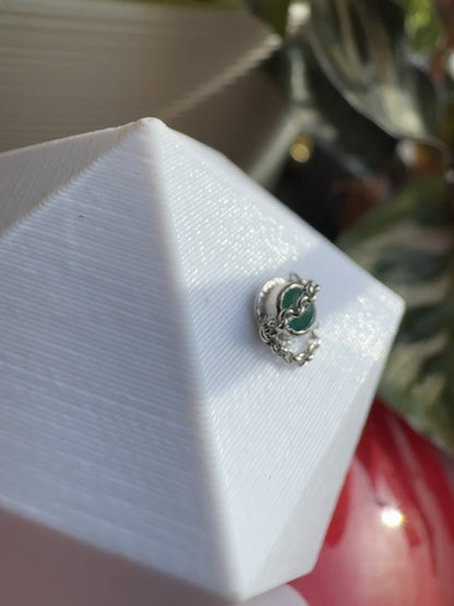 The ghost of you - Platinum & green onyx